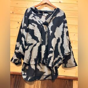 Zebra inspired semi-sheer blouse